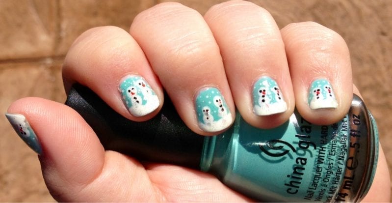 Snowman Nails