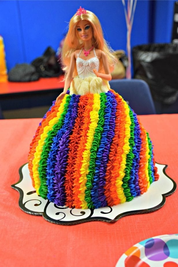 Rainbow Barbie Cake