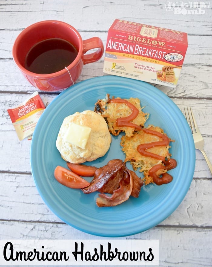 american hashbrowns with Bigelow Tea