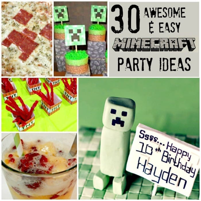 Minecraft Party Ideas Easy Cool Sq w txt