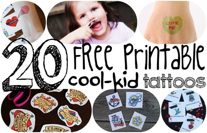 20 free printable cool-kid tattoos