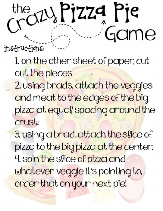 pizza pie vegetable game printable instructions
