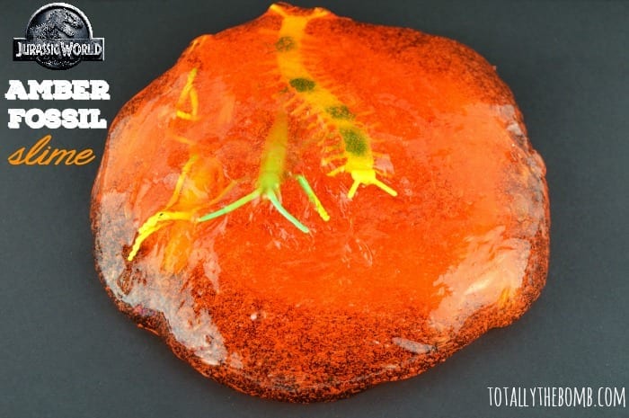 Jurassic World Inspired Amber Fossil Slime