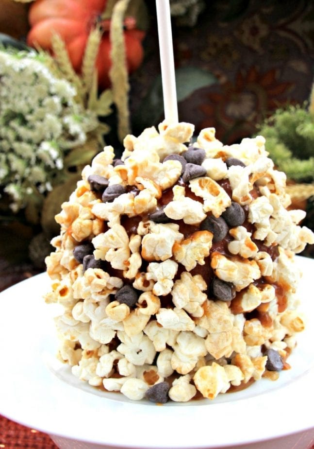Chocolate & Popcorn Candy Apples