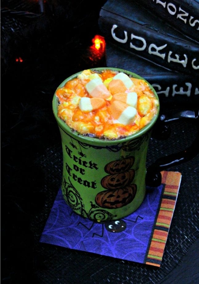 Spiked Candy Corn Hot Chocolate
