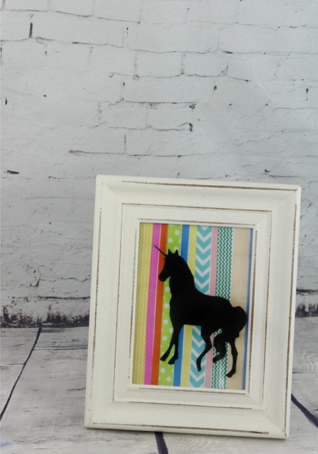 DIY Washi Tape Unicorn Silhouette