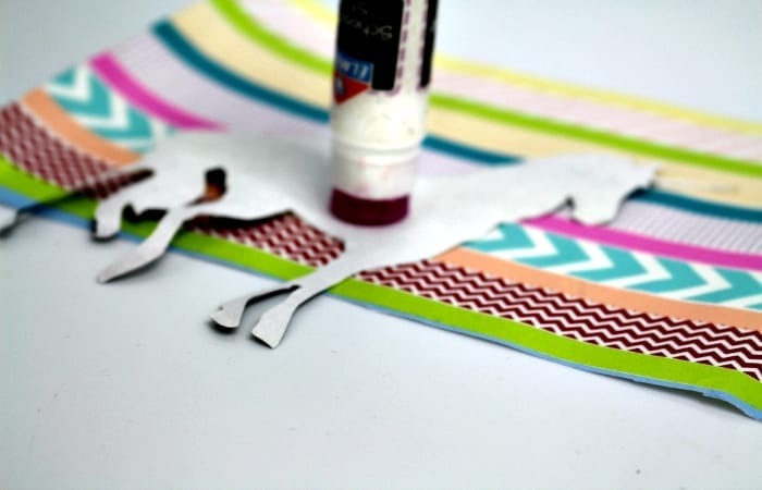 DIY Washi Tape Unicorn Silhouette
