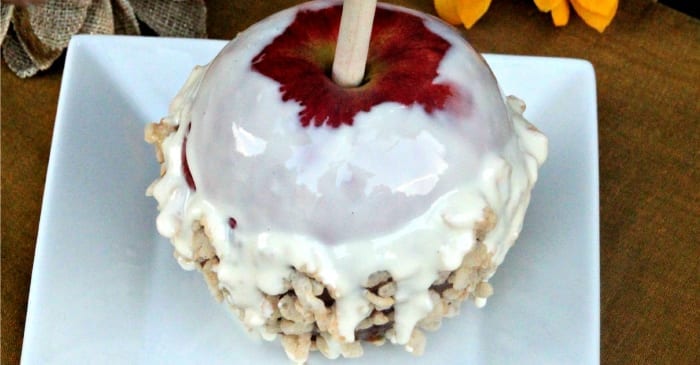 rice krispie caramel apple