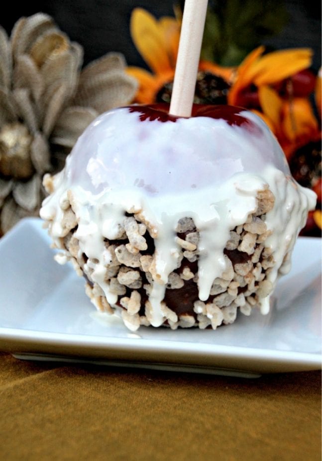 rice krispie caramel apple