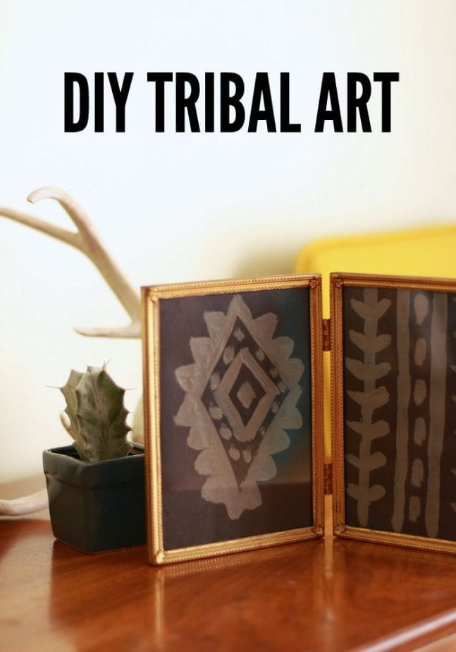 Make this cool DIY Tribal Art for your home in just minutes!