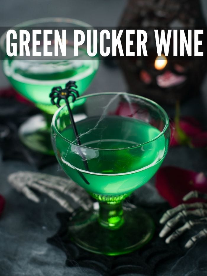 Green pucker wine is the perfect halloween drink!