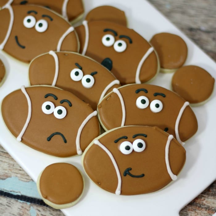 Football cookies for a party