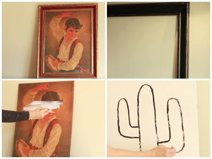 Thrift Store Painting Hack Collage