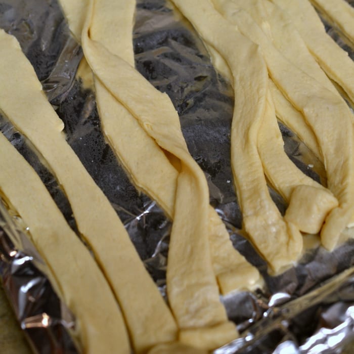long strips of dough