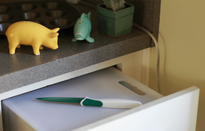 Cutting Board Drawer Hack