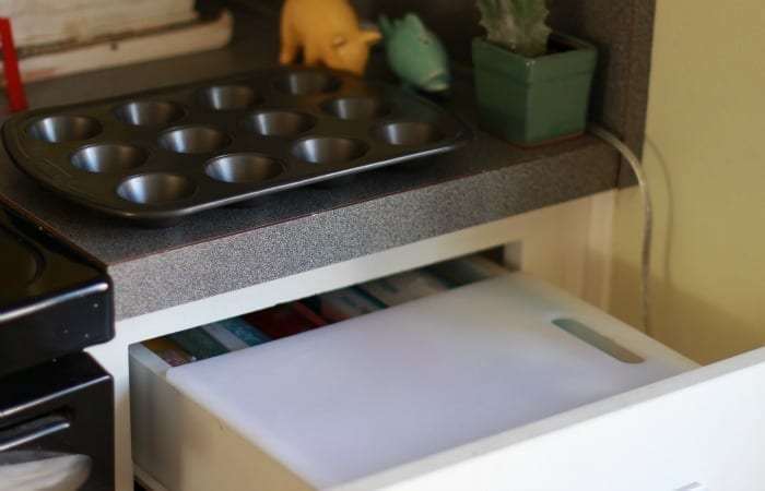 Cutting Board Drawer Hack