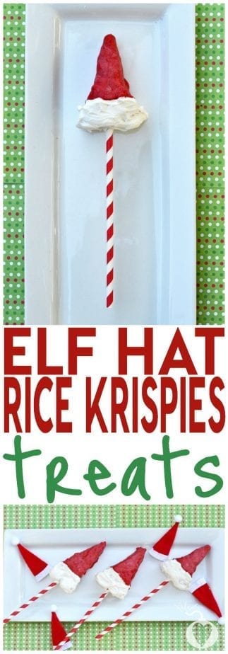 elf hat rice krispies treats