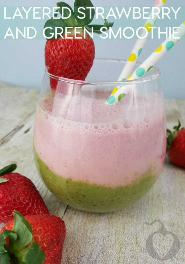 Layered Strawberry And Green Smoothie
