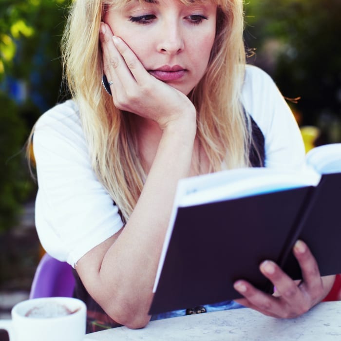 reading a book