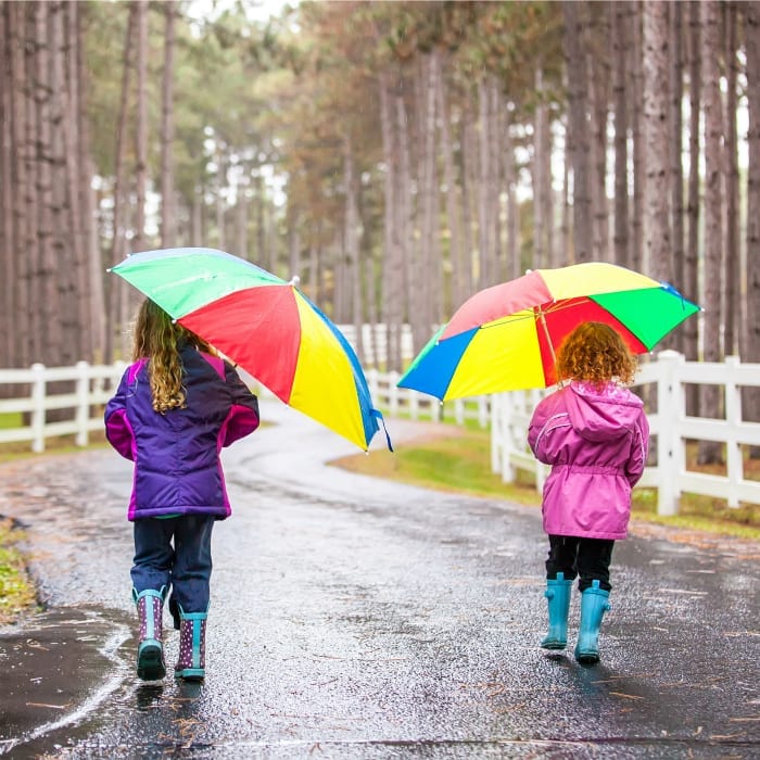 sisters in the rain