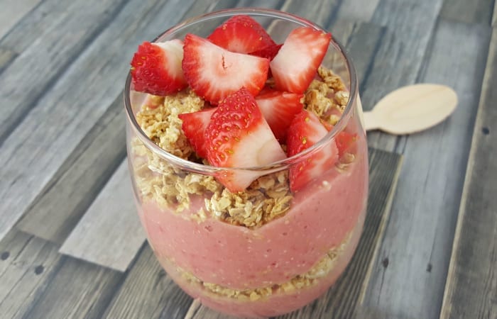 Sweet Treat: Strawberry Smoothie & Granola Parfait
