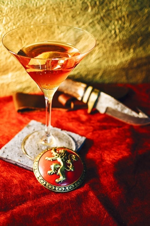 Elegant and sophisticated, yet surprising stout GOT cocktail (dude, it's made entirely of boozy ingredients, so stout it is), this is a drink well suited for a Lannister, and Lannister always pays his debts. #gameofthrones #gameofthronescocktail #gotcocktail #payyourdebtscocktail