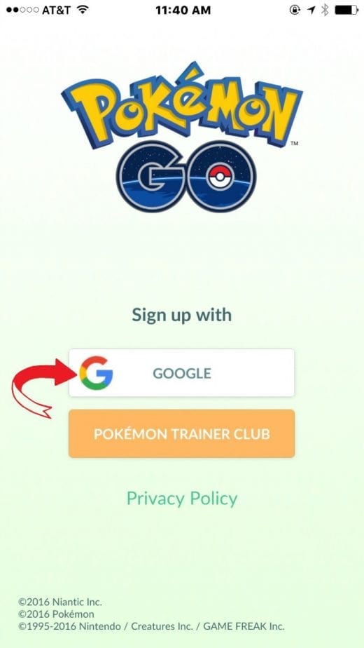Pokemon Go Sign-in