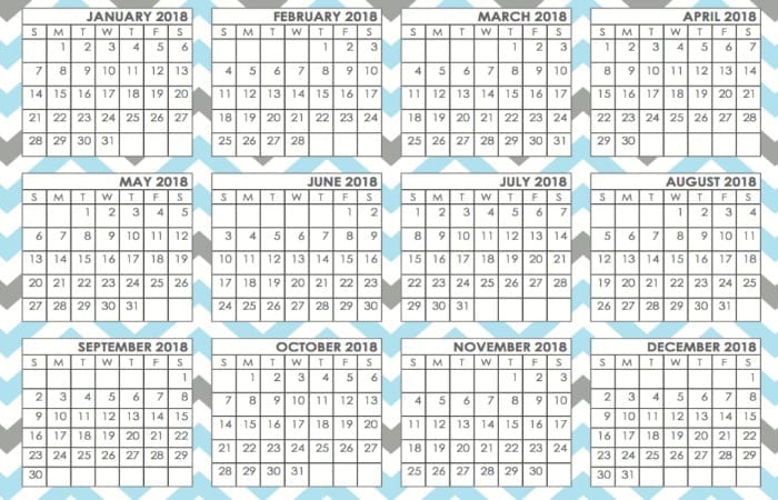 Free Printable 2018 Calendar – Cheers To A New Year!