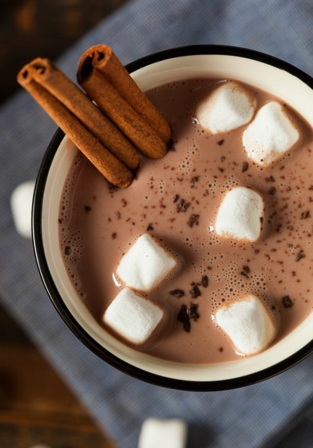 Nothing warms you from the inside out faster than a sinfully delicious cup of slow cooker hot cocoa. Enjoy! | #TotallyTheBomb #hotcocoa #cinnamon #marshmallows #winter #delicious #chocolate #treat #recipe #yum #tradition #feelgood #tasty