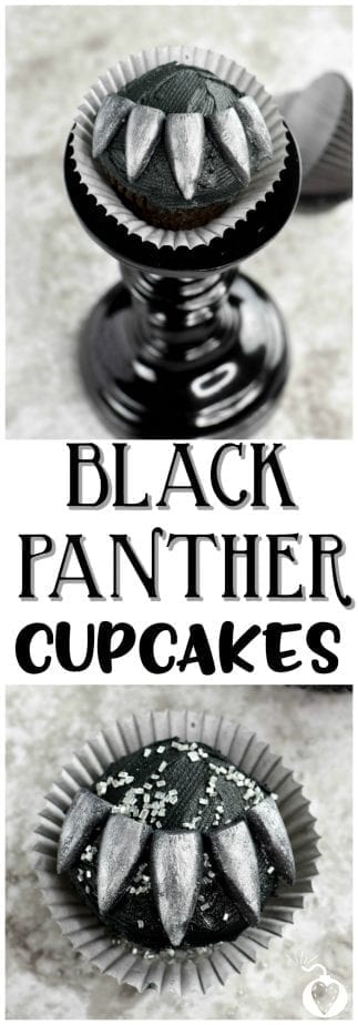 Black Panther Cupcakes #blackpanther #cupcakes #blackpantherrecipes #blackpantherpartyideas