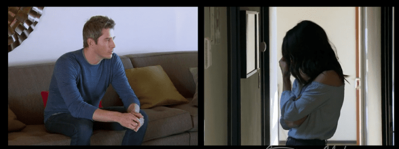 asshole arie sits on the couch
