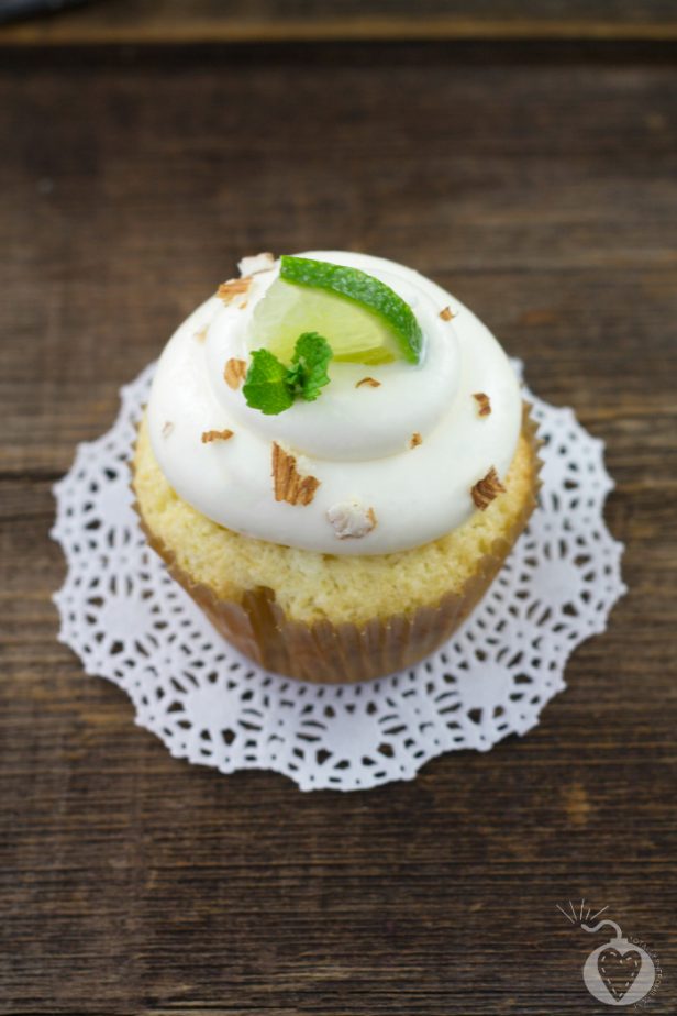 mojito cupcakes on a white doily