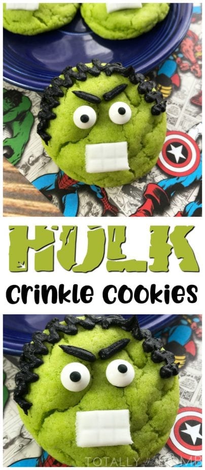 Hulk Cookies #hulk #hulkcookies #hulkrecipes #crinklecookies