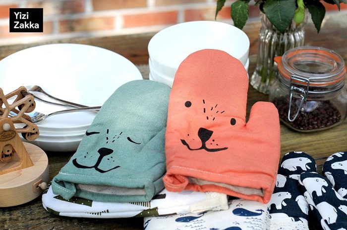 woodland creature over mitts