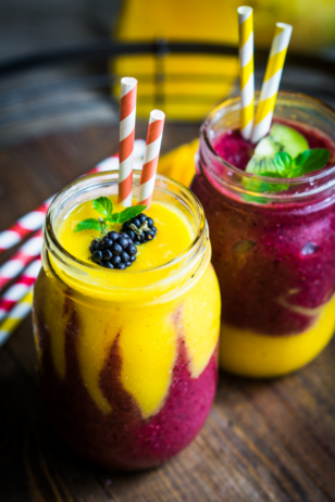 Have you ever been hyper-aware that you needed a pick-me-up in a bad way? Dude, this Pick-Me-Up Guaranteed Mango-Berry Smoothie is the solution for that problem. #smoothie #fruit #drink #breakfast