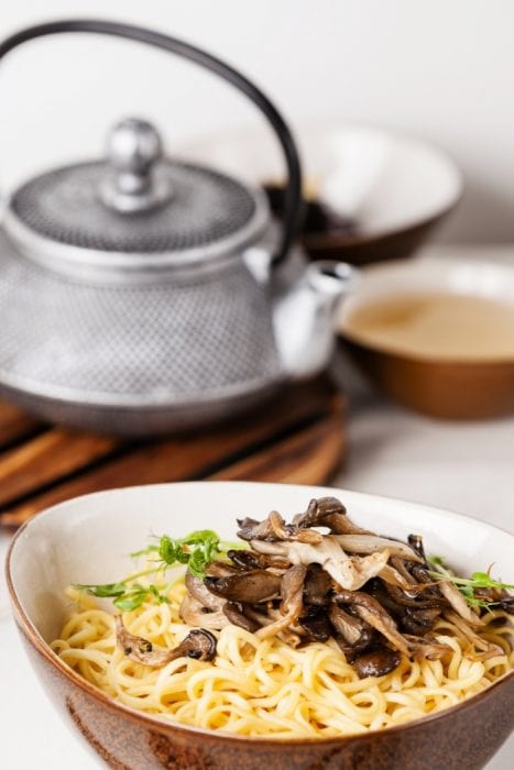 Make this insanely easy Oyster Mushroom Ramen Soup in just a few minutes and enjoy dinner on a busy night