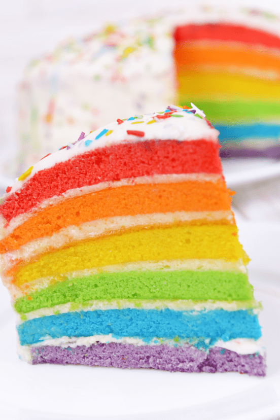 It's been, oh, about 3 days since I made something unicorn- or rainbow- themed. Get Your Squee Ready, It's Rainbow Unicorn Cake. #rainbow #unicorn #cake #rainbowcake #vegan