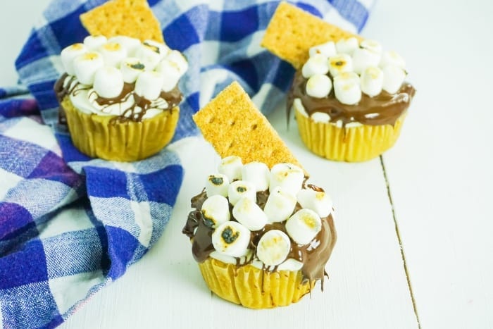 I love s'mores so much, but I hate mosquitos, so I say, Screw the Campfire, I'm Making S'mores Cupcakes! #smores #smorescupcakes #s'mores