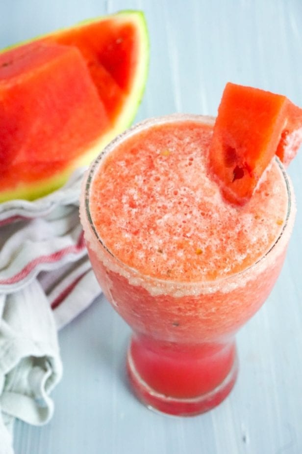 I'm not kidding, this is the World's Best Homemade Frozen Watermelon Margarita. You don't get more fun and tasty than this! #watermelonmargarita #frozenmargarita #margarita
