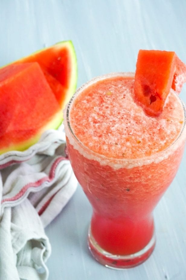 I'm not kidding, this is the World's Best Homemade Frozen Watermelon Margarita. You don't get more fun and tasty than this! #watermelonmargarita #frozenmargarita #margarita