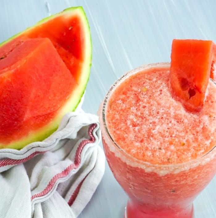 I'm not kidding, this is the World's Best Homemade Frozen Watermelon Margarita. You don't get more fun and tasty than this! #watermelonmargarita #frozenmargarita #margarita