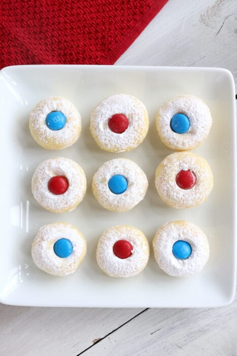 M&M decorated cake mix cookies