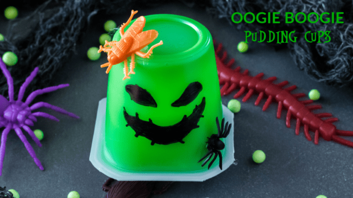 how to make oogie boogie pudding cups