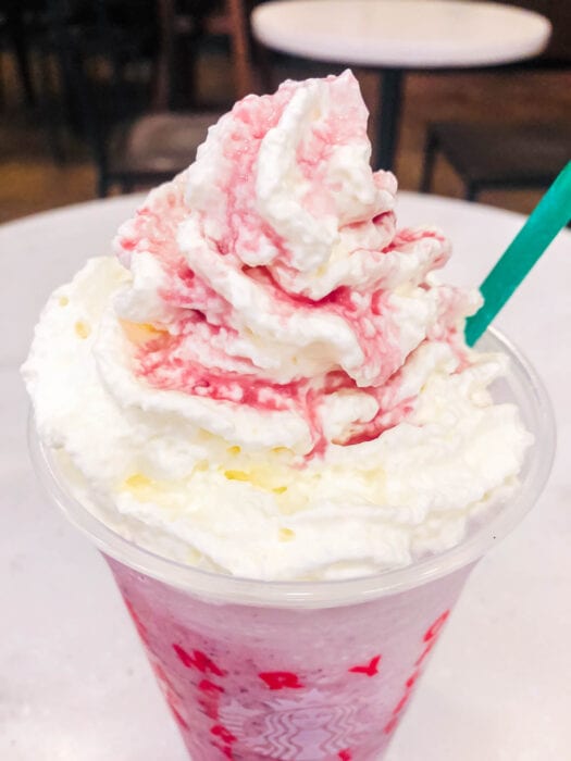 This Frozen themed Starbucks Frappuccino is a pink wonder, sweet like Anna