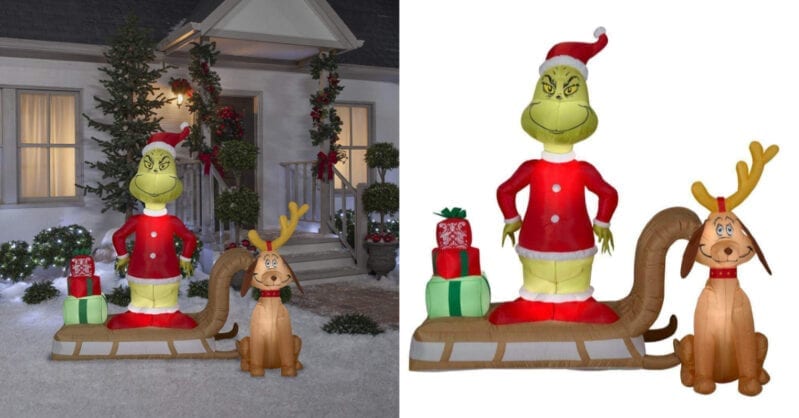 You Can Get A Life-Size Inflatable Grinch and Max Decoration For Your Yard