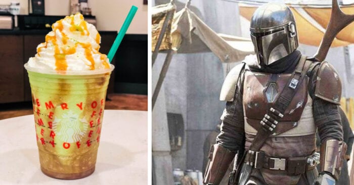 The Mandalorian is a popular Disney+ show so we created a Mandalorian Frappuccino to celebrate it
