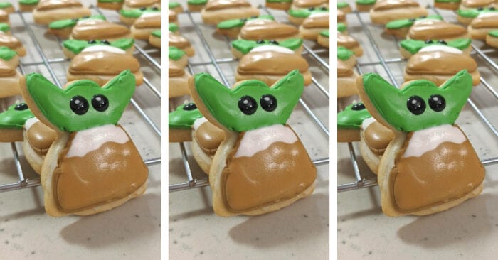 You can make super cute baby yoda cookies with this crazy simple baking hack!