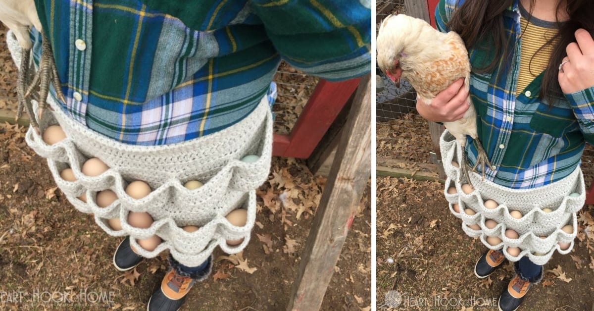 This Crochet Egg Apron Holds More Than A Dozen Eggs And Is Perfect For The Person Who Has Chickens