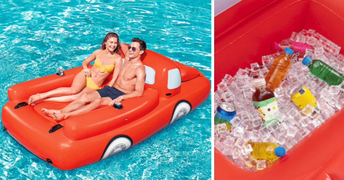 This Big Red Truck Float Is Hiding A Cooler Under Its Hood And I Need It This Summer