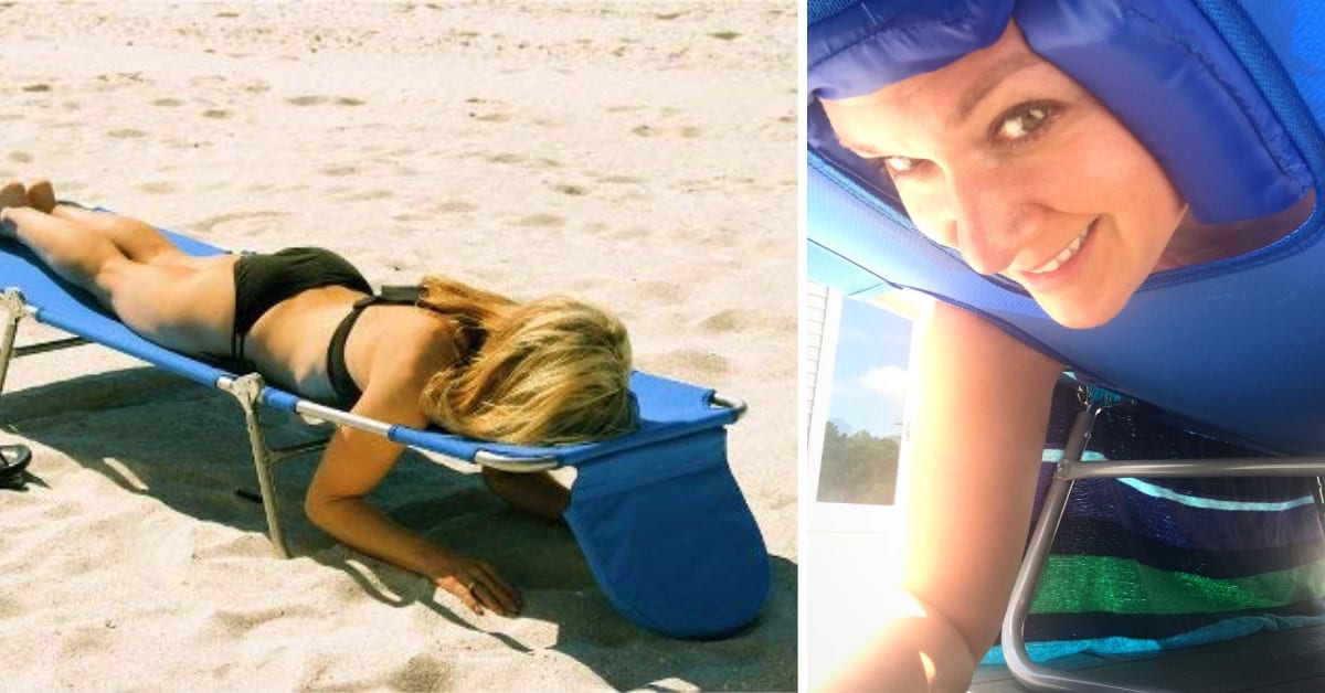 This Beach Chair Has a Face Hole So You Can Nap In The Sun Comfortably and I Need It